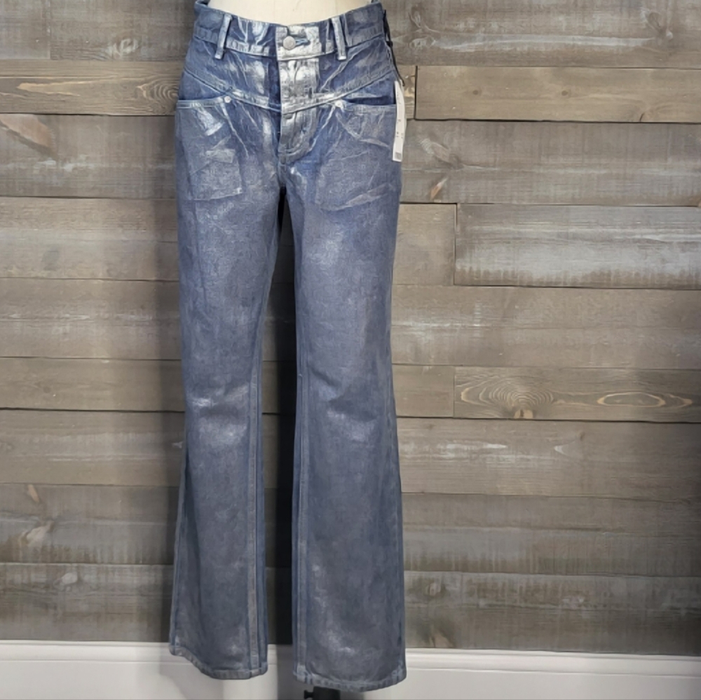 NWT BDG High-Waisted Cowboy Silver Straight-Leg High-Waisted 90's Inspir…